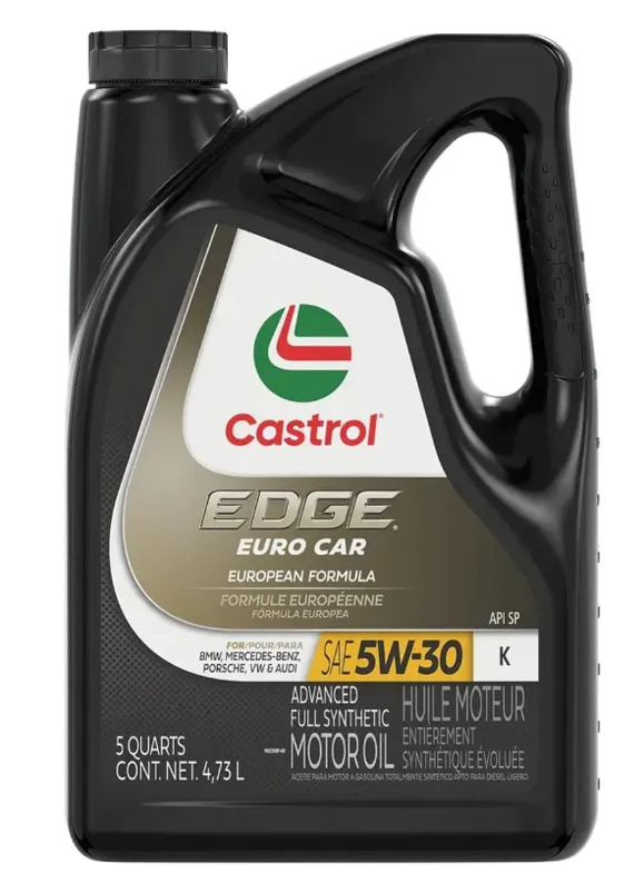 Envase de aceite CASTROL CASTROL EDGE EURO CAR 5W30 K FULL SINTETICO - GL 5LT grado 5W30 - Lubricentro Piloto